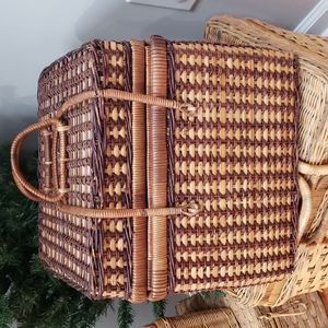 Vintage large wicker picnic basket